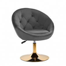 4Rico beauty salon chair with stable base QS-BL12B, gray velvet