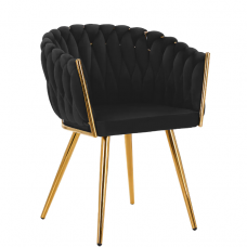 4Rico grožio salono laukiamojo kėdė QS-GW06G, juodas aksomas