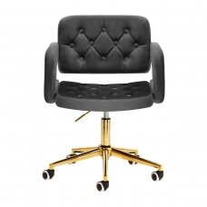 4Rico beauty salon chair with wheels QS-OF213G, gray velvet