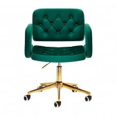 4Rico beauty salon chair with wheels QS-OF213G, green velvet
