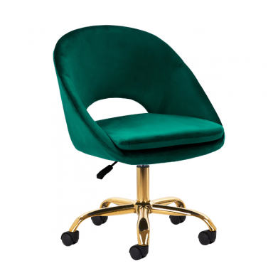 4Rico beauty salon chair with wheels QS-MF18G, green velvet 4Rico beauty salon chair with wheels QS-MF18G, green velvet