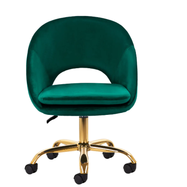 4Rico beauty salon chair with wheels QS-MF18G, green velvet 4Rico beauty salon chair with wheels QS-MF18G, green velvet