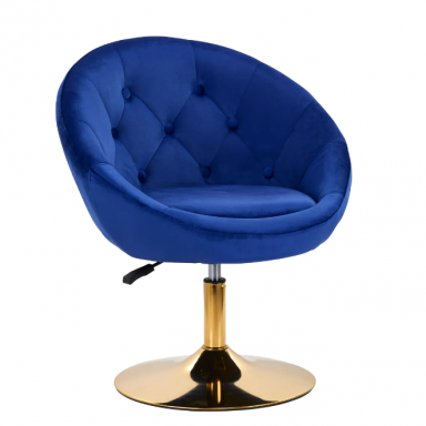 4Rico beauty salon chair with stable base QS-BL12B, blue velvet 4Rico beauty salon chair with stable base QS-BL12B, blue velvet