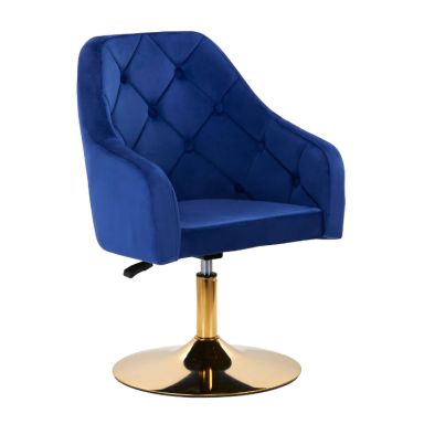 4Rico beauty salon chair with stable base QS-BL14G, blue velvet 4Rico beauty salon chair with stable base QS-BL14G, blue velvet