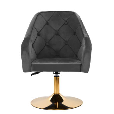 4Rico beauty salon chair with stable base QS-BL14G, gray velvet 4Rico beauty salon chair with stable base QS-BL14G, gray velvet