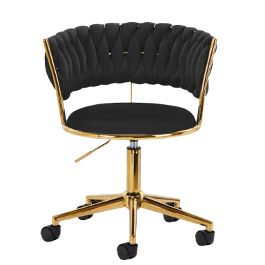 4Rico beauty salon chair with wheels QS-GW01G, black velvet 4Rico beauty salon chair with wheels QS-GW01G, black velvet