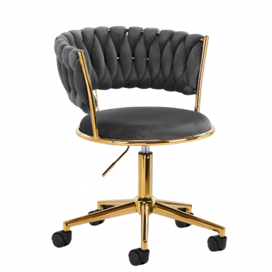 4Rico beauty salon chair with wheels QS-GW01G, gray velvet 4Rico beauty salon chair with wheels QS-GW01G, gray velvet