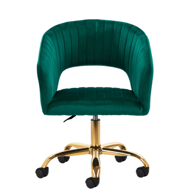 4Rico beauty salon chair with wheels QS-OF212G, green velvet 4Rico beauty salon chair with wheels QS-OF212G, green velvet