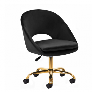 4Rico beauty salon chair with wheels QS-MF18G, black velvet 4Rico beauty salon chair with wheels QS-MF18G, black velvet