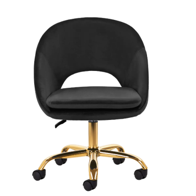 4Rico beauty salon chair with wheels QS-MF18G, black velvet 4Rico beauty salon chair with wheels QS-MF18G, black velvet