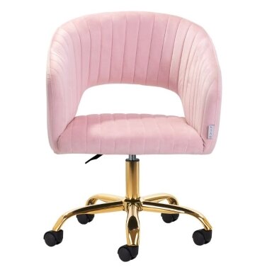 4Rico beauty salon chair with wheels QS-OF212G, pink velvet 4Rico beauty salon chair with wheels QS-OF212G, pink velvet