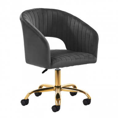 4Rico beauty salon chair with wheels QS-OF212G, gray velvet 4Rico beauty salon chair with wheels QS-OF212G, gray velvet