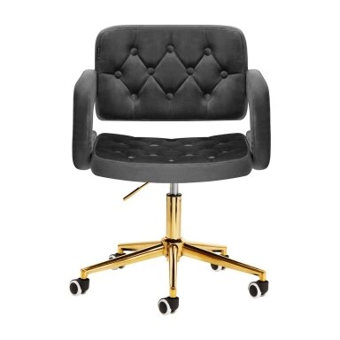 4Rico beauty salon chair with wheels QS-OF213G, gray velvet 4Rico beauty salon chair with wheels QS-OF213G, gray velvet
