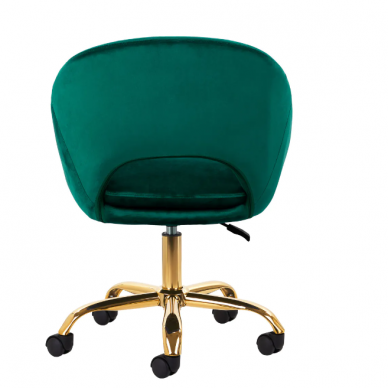 4Rico grožio salono kėdė su ratukais QS-MF18G, žalias aksomas 3