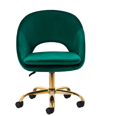 4Rico grožio salono kėdė su ratukais QS-MF18G, žalias aksomas 1
