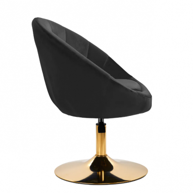4Rico grožio salono kėdė stabiliu pagrindu QS-BL12B, juodas aksomas 2