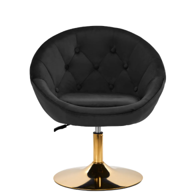 4Rico grožio salono kėdė stabiliu pagrindu QS-BL12B, juodas aksomas 1
