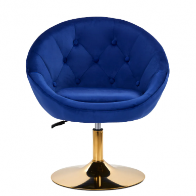 4Rico grožio salono kėdė stabiliu pagrindu QS-BL12B, mėlynas aksomas 1