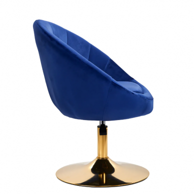 4Rico grožio salono kėdė stabiliu pagrindu QS-BL12B, mėlynas aksomas 2