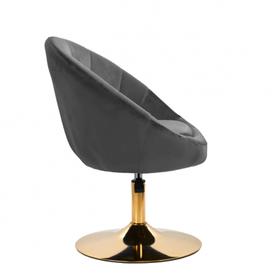 4Rico beauty salon chair with stable base QS-BL12B, gray velvet 2