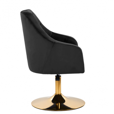4Rico grožio salono kėdė stabiliu pagrindu QS-BL14G, juodas aksomas 2