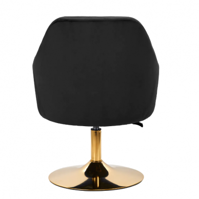 4Rico grožio salono kėdė stabiliu pagrindu QS-BL14G, juodas aksomas 3