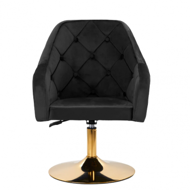 4Rico grožio salono kėdė stabiliu pagrindu QS-BL14G, juodas aksomas 1