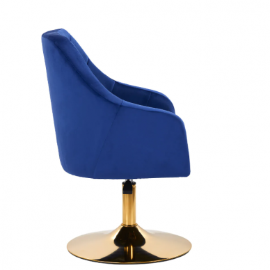 4Rico beauty salon chair with stable base QS-BL14G, blue velvet 2