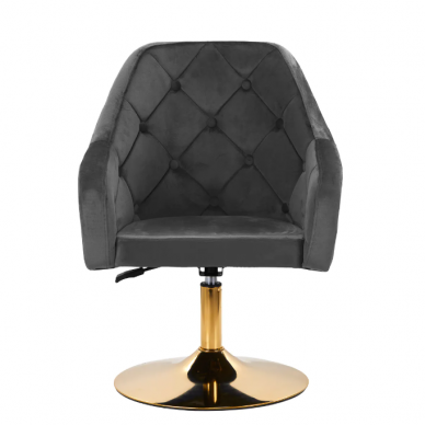 4Rico grožio salono kėdė stabiliu pagrindu QS-BL14G, pilkas aksomas 1