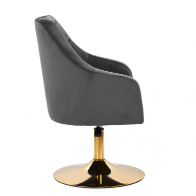 4Rico grožio salono kėdė stabiliu pagrindu QS-BL14G, pilkas aksomas 2