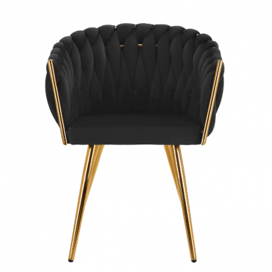 4Rico grožio salono laukiamojo kėdė QS-GW06G, juodas aksomas 1