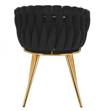 4Rico grožio salono laukiamojo kėdė QS-GW06G, juodas aksomas 2