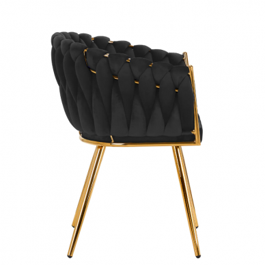 4Rico grožio salono laukiamojo kėdė QS-GW06G, juodas aksomas 3