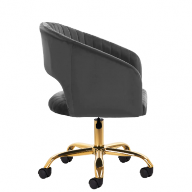 4Rico beauty salon chair with wheels QS-OF212G, gray velvet 2