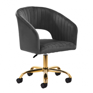 4Rico beauty salon chair with wheels QS-OF212G, gray velvet