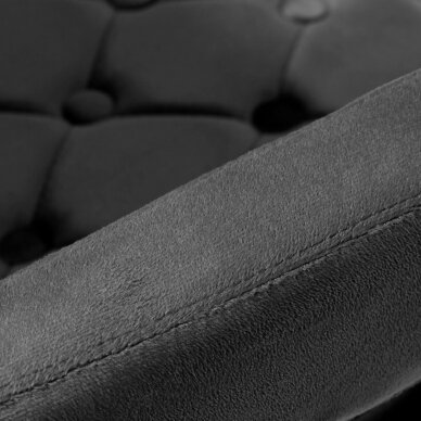 4Rico grožio salono kėdė su ratukais QS-OF213G, pilkas aksomas 8