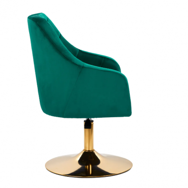 4Rico grožio salono kėdė stabiliu pagrindu QS-BL14G, žalias aksomas 2