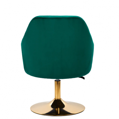 4Rico grožio salono kėdė stabiliu pagrindu QS-BL14G, žalias aksomas 3