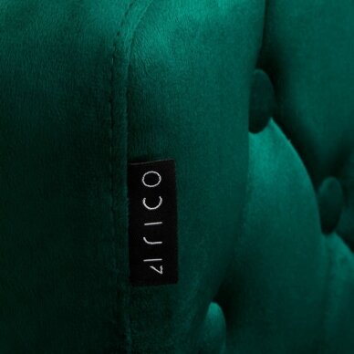 4Rico grožio salono kėdė su ratukais QS-OF213G, žalias aksomas 5