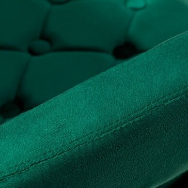 4Rico grožio salono kėdė su ratukais QS-OF213G, žalias aksomas 8