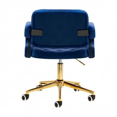 4Rico grožio salono kėdė su ratukais QS-OF213G, mėlynas aksomas 2