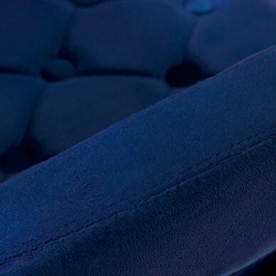 4Rico grožio salono kėdė su ratukais QS-OF213G, mėlynas aksomas 7