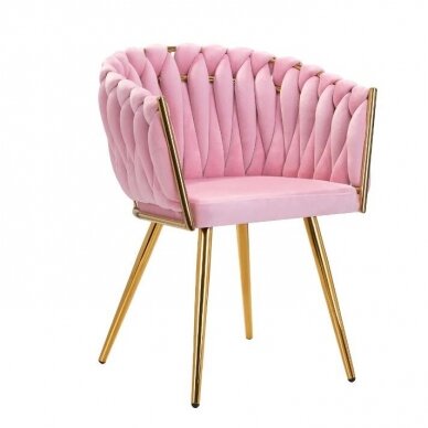 4Rico beauty salon waiting chair QS-GW06G, pink velvet 4Rico beauty salon waiting chair QS-GW06G, pink velvet