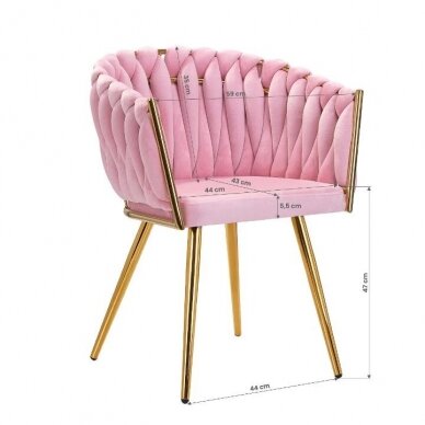 4Rico beauty salon waiting chair QS-GW06G, pink velvet 8 4Rico beauty salon waiting chair QS-GW06G, pink velvet 8