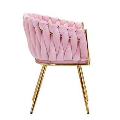4Rico beauty salon waiting chair QS-GW06G, pink velvet 2 4Rico beauty salon waiting chair QS-GW06G, pink velvet 2