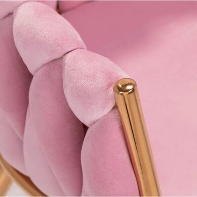 4Rico beauty salon waiting chair QS-GW06G, pink velvet 7 4Rico beauty salon waiting chair QS-GW06G, pink velvet 7