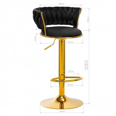4Rico professional makeup chair for beauty salons QS-B313a, black velvet 8