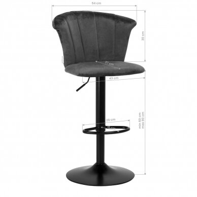 4Rico profesionali makiažo kėdė grožio salonams QS-B801, pilkas aksomitas 8
