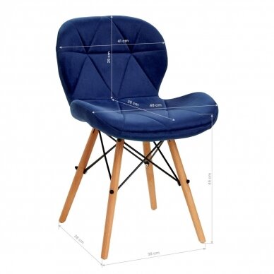 4Rico Scandinavian office and waiting room chair QS-186, blue velvet 8