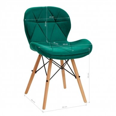 4Rico Scandinavian office and waiting room chair QS-186, green velvet 8